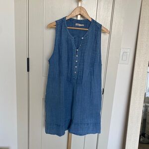 Faherty Blue Button-Down Tunic